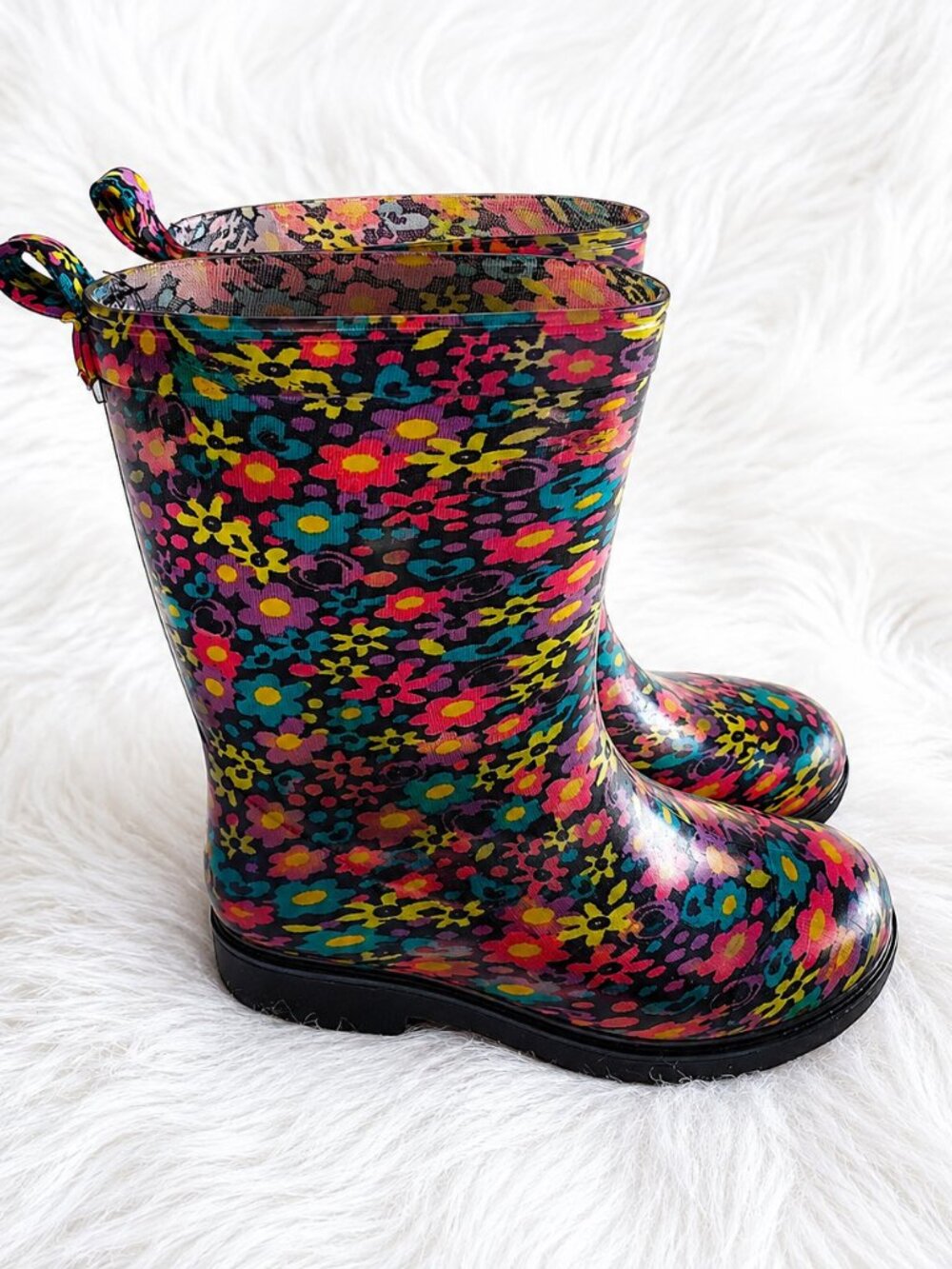 Capelli Of New York Floral Kids Rain Boots Size 10/11